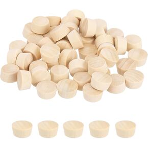 MECCANIXITY 50 Pcs Wood Plugs, 5/8" Flat Head Wood Plugs for Screw Holes Wooden Screw Hole Covers for Furniture Cabinets DIY Projects Assortment Kit in Kuwait