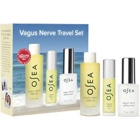 مجموعة السفر للعصب المبهم من OSEA - مجموعة هدايا سبا صحية مكونة من 3 قطع للرجال والنساء، زيت عطري، زيت استحمام ورذاذ وسادة، علاج عطري لتخفيف التوتر والاسترخاء والنوم in Kuwait