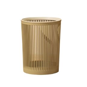 Space-Saving Trash Can for Small Spaces, Metal Grid & Compact, Multi-Scene Use(Round Hollow Yellow) in Kuwait