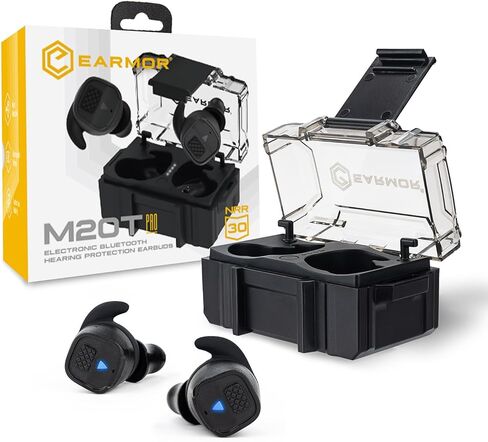 EARMOR M20T PRO حماية إلكترونية مطورة للأذن، NRR 30dB، بلوتوث 5.4، إلغاء الضوضاء وتضخيم الصوت، حماية تكتيكية للسمع لنطاق البندقية، مقاومة للماء والرياح in Kuwait