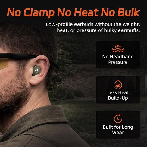 EP05 Electronic Shooting Earbuds with Bluetooth, SNR 29dB Hearing Protection, DSP Noise Reduction, Sound Amplification, All-Day Comfort for Shooting & Hunting in Kuwait