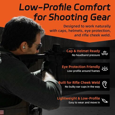 EP05 Electronic Shooting Earbuds with Bluetooth, SNR 29dB Hearing Protection, DSP Noise Reduction, Sound Amplification, All-Day Comfort for Shooting & Hunting in Kuwait