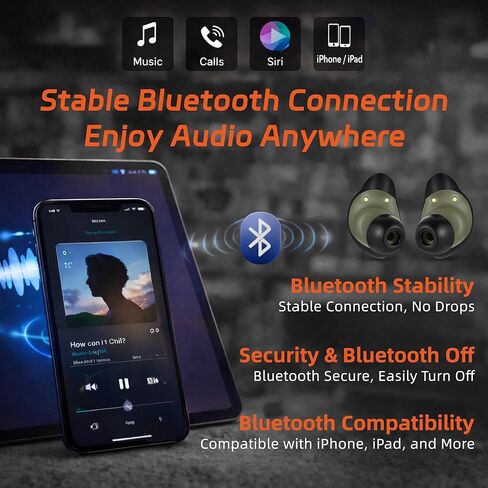 EP05 Electronic Shooting Earbuds with Bluetooth, SNR 29dB Hearing Protection, DSP Noise Reduction, Sound Amplification, All-Day Comfort for Shooting & Hunting in Kuwait