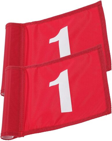VICASKY 2 Pieces Golf Training Flags Portable Numbered Practice Pin Flags Red Small Outdoor Golfing Targets for Putting Green in Saudi Arabia