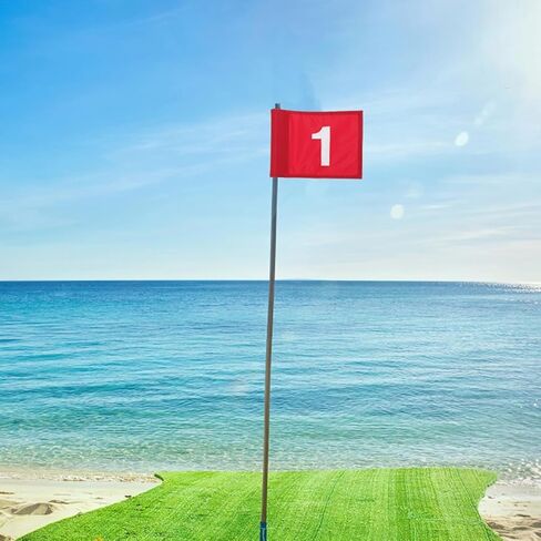 VICASKY 2 Pieces Golf Training Flags Portable Numbered Practice Pin Flags Red Small Outdoor Golfing Targets for Putting Green in Saudi Arabia