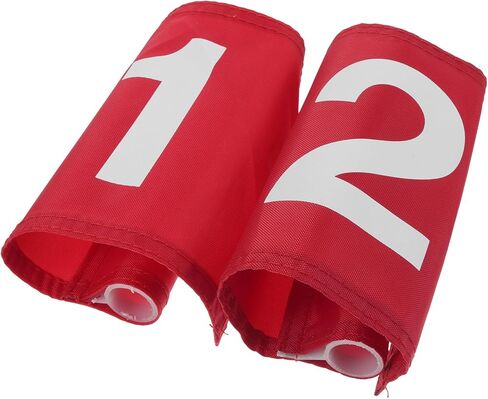 Kisangel Golf Pin Flags 2pcs Portable Numbered Practice Flags Red Polyester for Golf Course and Driving Range Use in Saudi Arabia