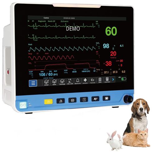 Veterinär-Tiere überwachen großen Bildschirm 6 Parameter Tierarzt Veterinär-Patienten Monitor، Multi-Arbeitsmodi Veterinär gesundheits überwachung Vital Zeichen Maschine in Kuwait