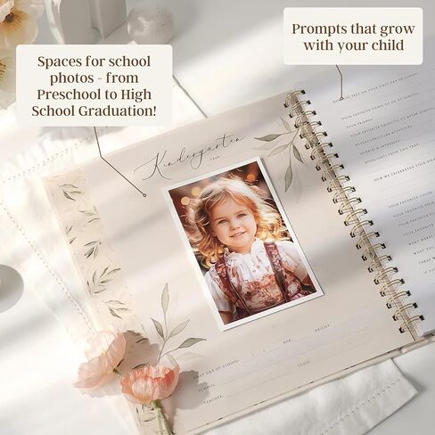 My School Years Memory Book for Kids & School Photo Album – School Picture Photo Album Childhood Memory Book - School Keepsake Organizer K-12 School Days Memory Book - Peachly in Kuwait