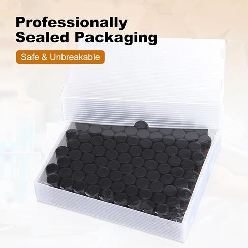 FOUR E'S SCIENTIFIC 100 Pack 4ml Glass Graduated Vials, 1 Dram Amber Small Sample Vials with Plastic Screw Caps Borosilicate Glass Sample Bottles for Liquid Powder Storage in Saudi Arabia