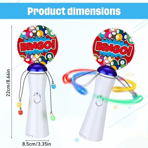2 Pcs Light up Bingo Spinner Wand LED Glow Spin Bingo Game Gift Goodie Bag Stuffers for Birthday Party Favors (Batteries Not Included) in Saudi Arabia