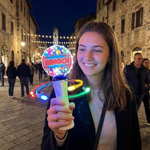 2 Pcs Light up Bingo Spinner Wand LED Glow Spin Bingo Game Gift Goodie Bag Stuffers for Birthday Party Favors (Batteries Not Included) in Saudi Arabia