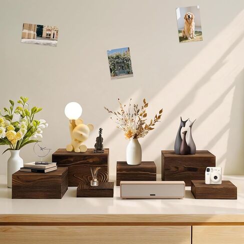 6 قطع من رافعات البوفيه وحوامل مع لافتات الطعام، ورافعات الطعام لطاولة البوفيه، وحامل كعكة خشبي ريفي، وحوامل عرض خشبية للديكور، والحفلات، وأعياد الميلاد، والزفاف، وحفلات استقبال المولود الجديد in Kuwait