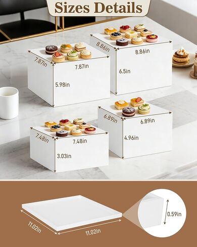 4 مجموعات من رافعات البوفيه المطورة من Redants، مجموعة عرض طاولة الحلوى مع تصميم قابل للتكديس والفصل، رافعات الطعام لحفلات العرض، وحوامل عرض الناهضات in Kuwait