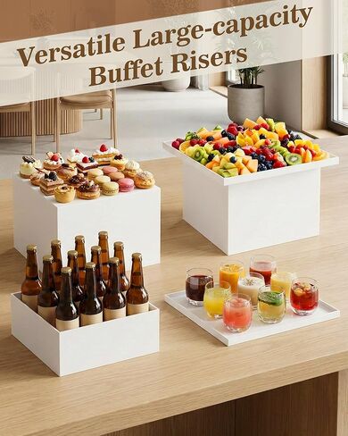 4 مجموعات من رافعات البوفيه المطورة من Redants، مجموعة عرض طاولة الحلوى مع تصميم قابل للتكديس والفصل، رافعات الطعام لحفلات العرض، وحوامل عرض الناهضات in Kuwait