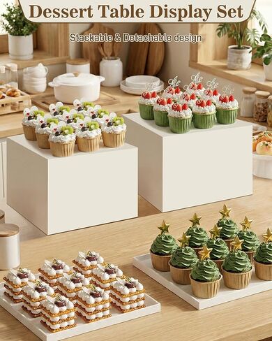 4 مجموعات من رافعات البوفيه المطورة من Redants، مجموعة عرض طاولة الحلوى مع تصميم قابل للتكديس والفصل، رافعات الطعام لحفلات العرض، وحوامل عرض الناهضات in Kuwait