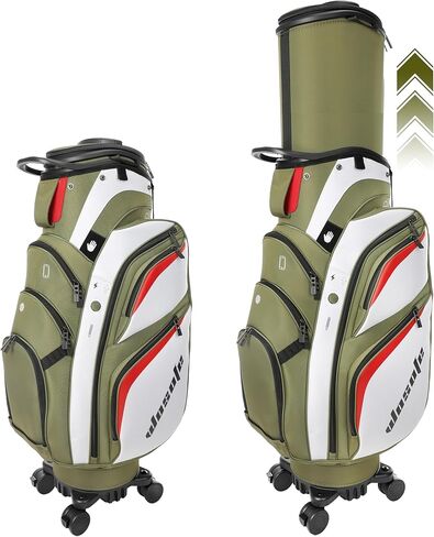 Golf Club Travel Bag with Wheels, Golf Cart and Travel Bag Retractable Cover,Golf Carry Bag for Men and Women, Multiple Storage Pockets, Shoe Compartment, Golf Cart Bag, 4 Colors to Choose from in Kuwait