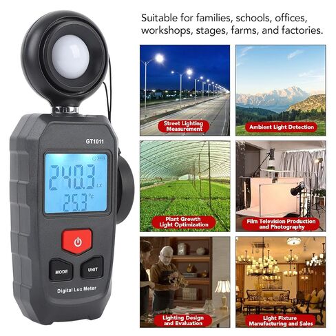 LX FC Meter, Digital Illuminometer Light Meter with Temperature Humidity Sensor for Various Light Sources in Saudi Arabia