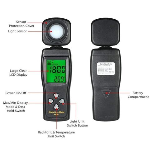 مقياس إضاءة محمول باليد مع مستشعر دوار 180 درجة، مقياس ضوء رقمي Luxmeter in Saudi Arabia