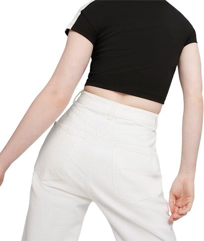 PUMA Womens Iconic T7 Baby Mock Neck Sleeve قمم غير رسمية غير رسمية - أبيض - الحجم XL in Saudi Arabia