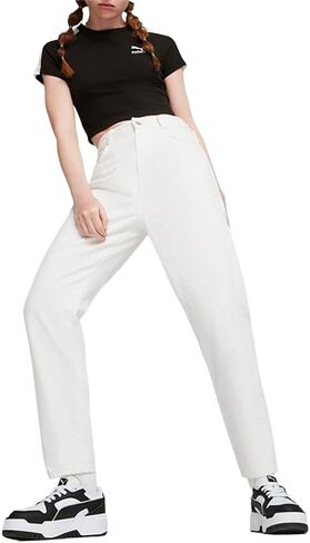 PUMA Womens Iconic T7 Baby Mock Neck Sleeve قمم غير رسمية غير رسمية - أبيض - الحجم XL in Saudi Arabia
