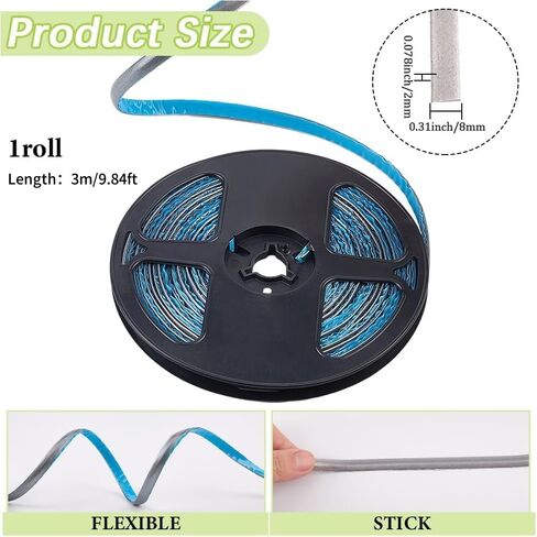 GORGECRAFT 9.84 Feet x 0.31 Inch Self Adhesive Caulking Tape Waterproof Peel and Stick Molding Trim Caulk Strip Gray PVC Plastic Kitchen Bathroom Gap Sealant Edging Tape for Stove Sink Toilet Bathtub in Saudi Arabia