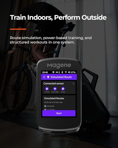 كمبيوتر الدراجة Magene C606 V2 GPS - شاشة لمس ملونة 2.8 بوصة، ClimbPro متعدد السيناريوهات، مقاطع حية، ديناميكيات ركوب الدراجات، ملاحة دون اتصال وبطارية 15-25 ساعة in Kuwait