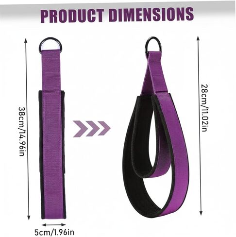 قطعتان من حزام البيلاتس، حزام يوجا مزدوج الحلقة مع بطانة سميكة مريحة وحلقات متينة على شكل حرف D لصالة الألعاب الرياضية المنزلية والبيلاتس وتمارين اليوجا in Kuwait