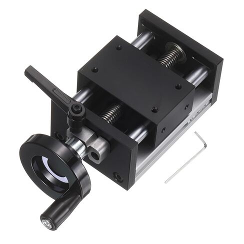 uxcell 100mm Effective Stroke Length Manual Sliding Table, Double Optical Axis Slide Rail, Acme Thread TR12X5, 12mm Diameter 4mm Pitch, 1 Start, Moved 4mm/Cycle, for CNC Machine in Kuwait