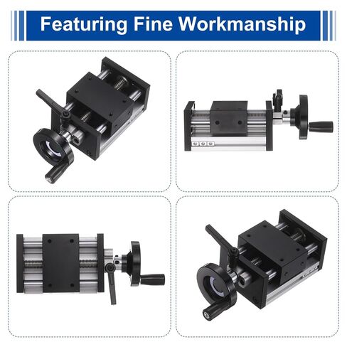 uxcell 100mm Effective Stroke Length Manual Sliding Table, Double Optical Axis Slide Rail, Acme Thread TR12X5, 12mm Diameter 4mm Pitch, 1 Start, Moved 4mm/Cycle, for CNC Machine in Kuwait