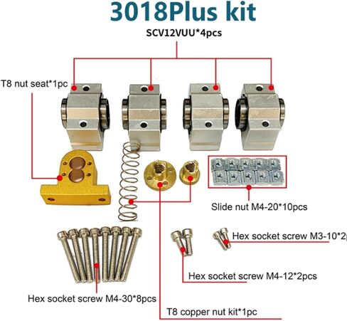 Z Axes Slide Table Mount Kit, Drawer Track Guide Kit for 3018 Plus Engraving Machine Stable, Adjustable Z Axis Mounting System Secure Mounting Platform Smooth Motion Easy Installation, Compatibility in Kuwait