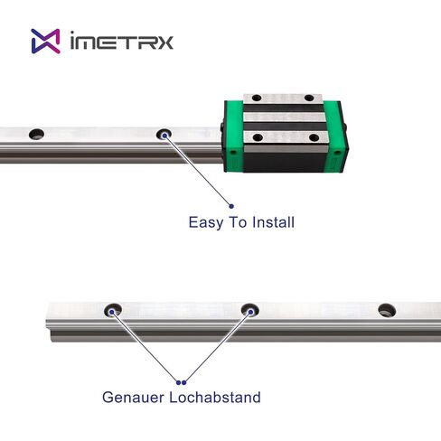 HGR15 Linear Guide Rail Kit - 2 Pcs 300mm Rails + 4 Pcs HGH15CA Bearing Blocks High Precision, Anti-Rust for 3D Printers, CNC Routers, Lathes & DIY Automated Machines in Saudi Arabia