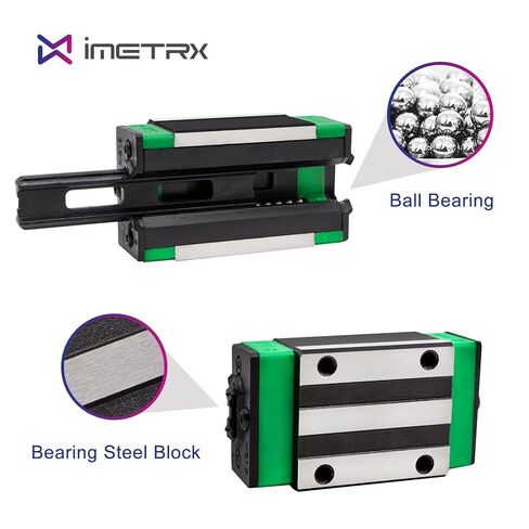 HGR15 Linear Guide Rail Kit - 2 Pcs 300mm Rails + 4 Pcs HGH15CA Bearing Blocks High Precision, Anti-Rust for 3D Printers, CNC Routers, Lathes & DIY Automated Machines in Saudi Arabia