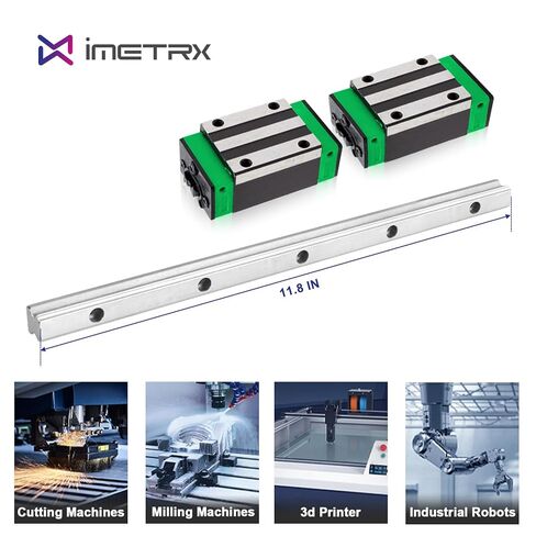 HGR15 Linear Guide Rail Kit - 2 Pcs 300mm Rails + 4 Pcs HGH15CA Bearing Blocks High Precision, Anti-Rust for 3D Printers, CNC Routers, Lathes & DIY Automated Machines in Saudi Arabia