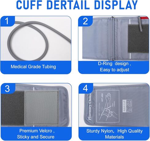 Extra Large Blood Pressure Cuff, Compatible with Most Monitors, ARM Blood Pressure Replacement Cuff with 8 Connectors,Adult Cuff (8.7"-20.5") in Kuwait