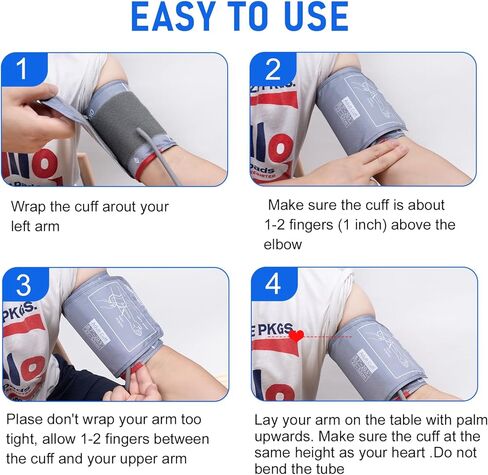 Extra Large Blood Pressure Cuff, Compatible with Most Monitors, ARM Blood Pressure Replacement Cuff with 8 Connectors,Adult Cuff (8.7"-20.5") in Kuwait