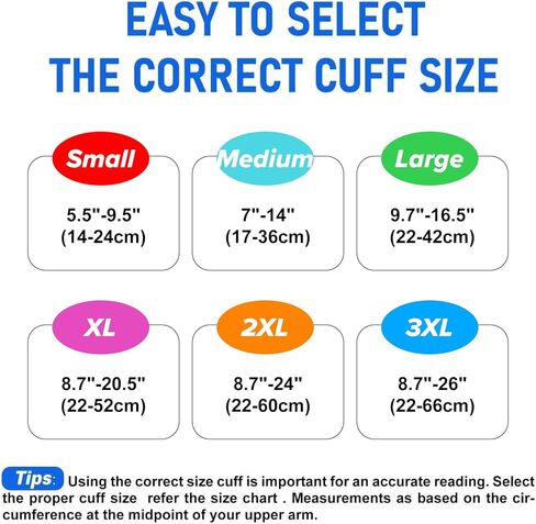 Extra Large Blood Pressure Cuff, Compatible with Most Monitors, ARM Blood Pressure Replacement Cuff with 8 Connectors,Adult Cuff (8.7"-20.5") in Kuwait