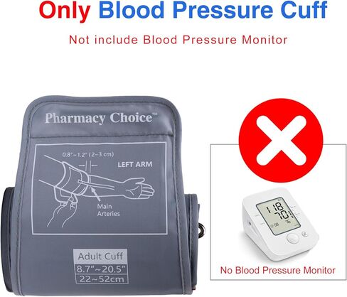 Extra Large Blood Pressure Cuff, Compatible with Most Monitors, ARM Blood Pressure Replacement Cuff with 8 Connectors,Adult Cuff (8.7"-20.5") in Kuwait