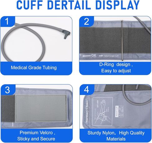 3XL Blood Pressure Cuff, Adult Cuff, Compatible with Most Monitors, ARM Blood Pressure Replacement Cuff with 8 Connectors(3XL) in Kuwait