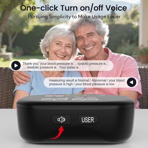 Wrist Blood Pressure Monitor for Home Use - Upgraded Large LED Screen, Dual User 240 Memories with Carrying Case, Voice Broadcast, Adjustable bp Cuff (13.5-19.5cm) - Black in Kuwait