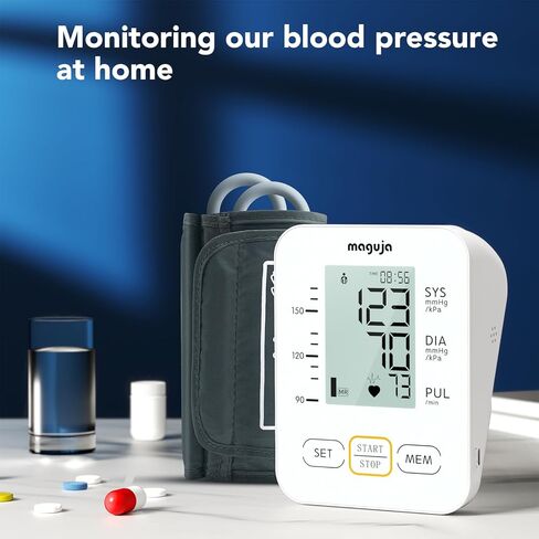 جهاز قياس ضغط الدم، جهاز قياس ضغط الدم من ماجوجا للاستخدام المنزلي، جهاز ضغط الدم الرقمي التلقائي للذراع العلوي مع سوار ضغط الدم، مستخدمان in Kuwait