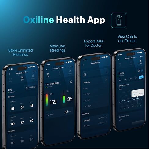 جهاز قياس ضغط الدم بالضغط XS Pro بتقنية البلوتوث، سوار BP للذراع العلوي 22-42 سم، ضغط الدم الانقباضي/الانبساطي الرقمي التلقائي الدقيق، شاشة كبيرة، تطبيق جوال متوافق مع أجهزة iOS وAndroid in Saudi Arabia