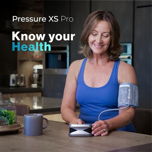 جهاز قياس ضغط الدم بالضغط XS Pro بتقنية البلوتوث، سوار BP للذراع العلوي 22-42 سم، ضغط الدم الانقباضي/الانبساطي الرقمي التلقائي الدقيق، شاشة كبيرة، تطبيق جوال متوافق مع أجهزة iOS وAndroid in Saudi Arabia