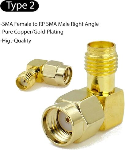 RP-SMA ذكر المقابس إلى RPSMA أنثى جاك محول محوري الزاوية اليمنى 90 درجة مجموعة موصل (نوع 2,5 قطعة) in Saudi Arabia