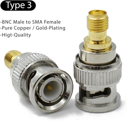 Connector Q9 BNC Male Female to SMA Male Female Adapter(Type 3,10PCS) in Saudi Arabia