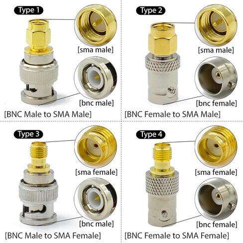 Connector Q9 BNC Male Female to SMA Male Female Adapter(Type 3,10PCS) in Saudi Arabia