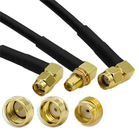 RG58 SMA كابل ذكر أنثى مستقيم الزاوية اليمنى تمديد ضفيرة محول 1 قطعة (نوع 1,35 سنتيمتر) in Kuwait