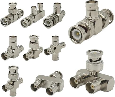 BNC موصل Q9 إلى ذكر شاحن أنثي الزاوية اليمنى المحملة نوع 3way 4way الفاصل 2X مزدوج 3 + 4 أنواع (Type9) in Kuwait