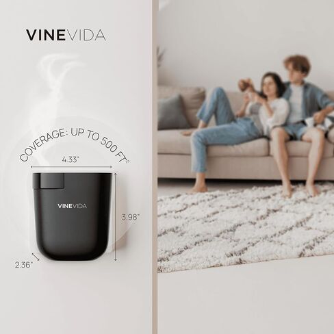 ناشر رائحة أسود من VINEVIDA للمنزل والمكتب | موزع روائح الزيوت العطرية - موزع هواء بارد للزيوت العطرية (يتضمن رائحتين للفنادق) in Kuwait