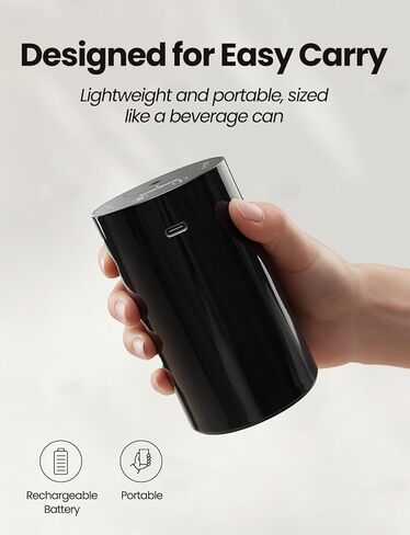 Waterless Essential Oil Diffuser Starter Kit with 30mL Hotel Fragrance Oil Inspired by Ritz-C., Battery Operated Mini Scent Diffuser, Portable Aromatherapy Diffuser for Home, Car, Office (Black) in Kuwait