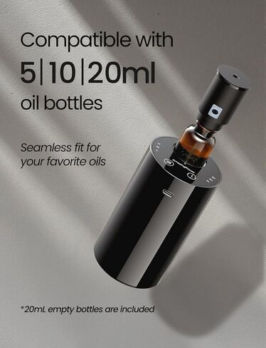 Waterless Essential Oil Diffuser Starter Kit with 30mL Hotel Fragrance Oil Inspired by Ritz-C., Battery Operated Mini Scent Diffuser, Portable Aromatherapy Diffuser for Home, Car, Office (Black) in Kuwait